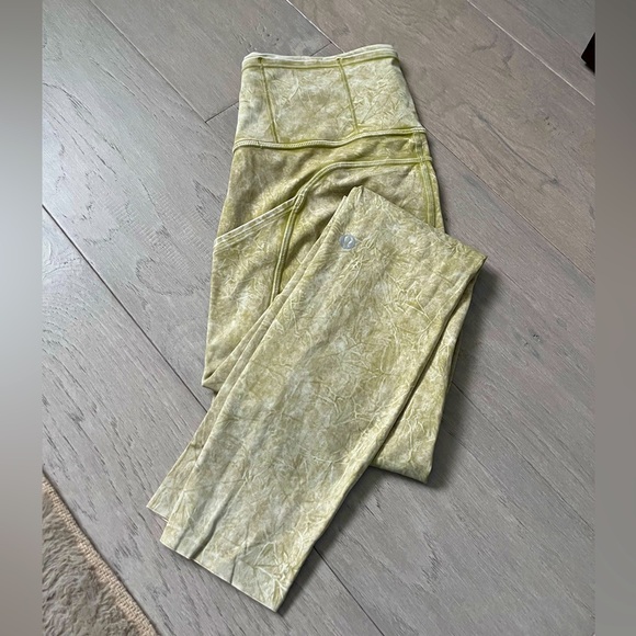 LULULEMON FAST AND FREE HIGH RISE TIGHT 25” *ICE DYE HAZEL GREEN - Picture 2 of 7